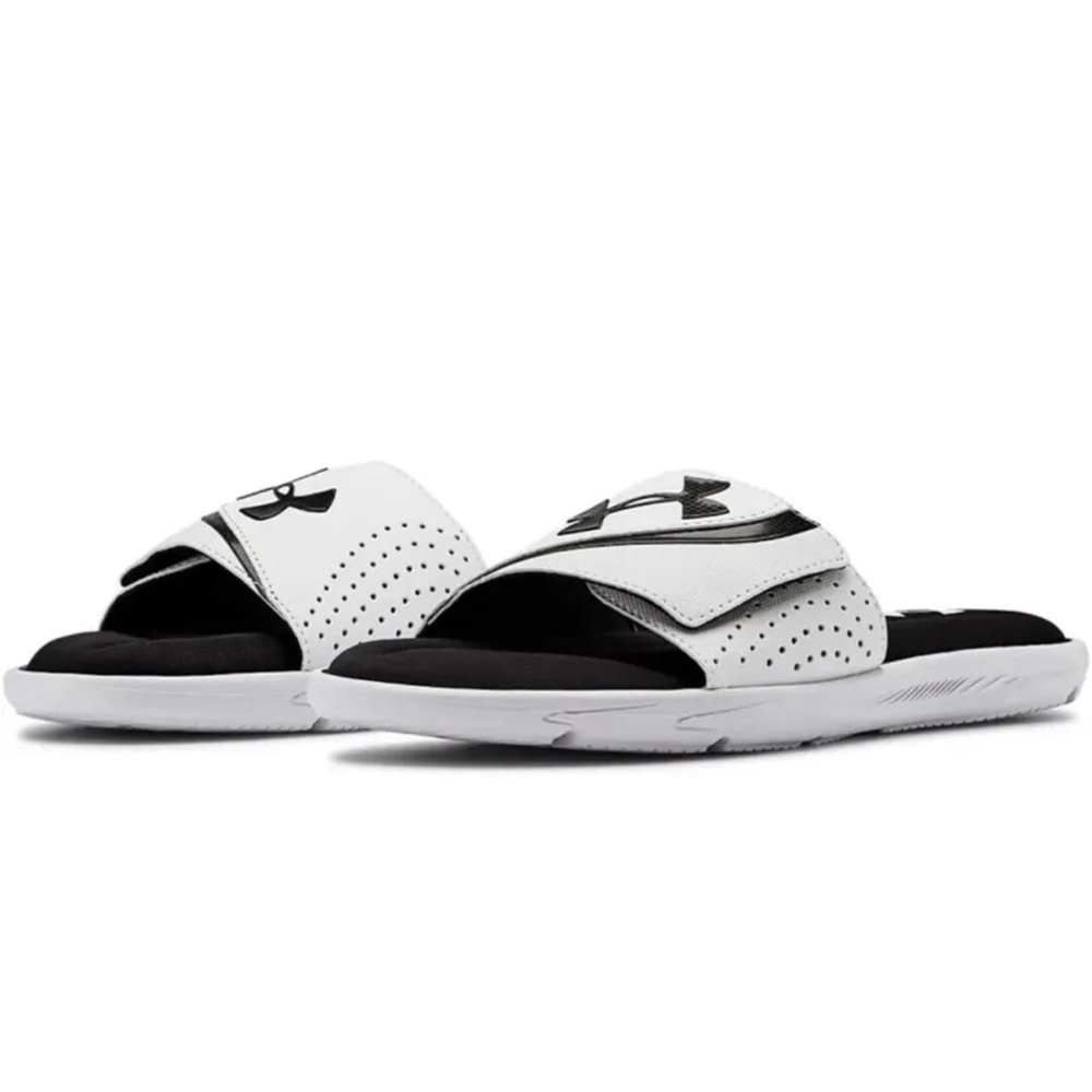 Under Armour Ignite VI Men's Slide Sandal - White/Black, NEW WITH TAGS!